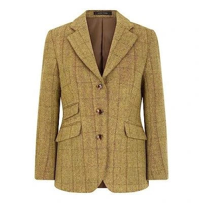 Image of WALKER AND HAWKES Ladies Derby Tweed Mayland Blazer Light Sage 8