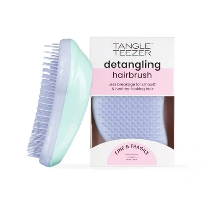 Image of Tangle Teezer The Fine and Fragile Detangling Hairbrush for Wet &amp; Dry Hair Colour Treated, Fine, Mint Violet