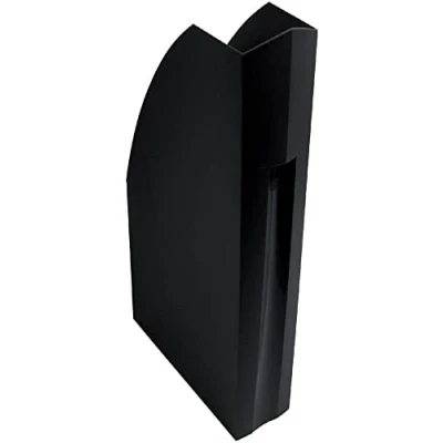Image of Exacompta Ref 180014D ECOBlack Recycled Magazine File 292 x 110 320mm in Size, Suitable for A4+ Documents, Stable, Large Storage Capacity Black