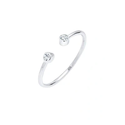 Image of Elli Ring Ladies Solitaire Statement with crystals in 925 sterling silver