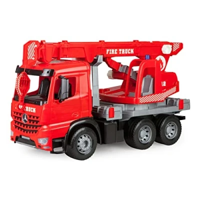 Image of Lena 02175 x Mercedes Benz Sturdy Giant Department Arocs, Giga Trucks fire dept. Crane red, with 3 axles, Approx. 70 cm, Winch up to 1.05 m, Toy Vehicle for Children from Years
