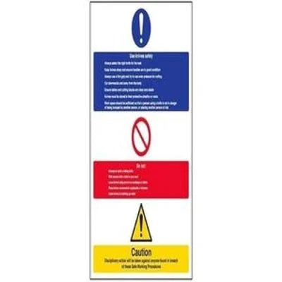 Image of V Safety Use Knives Safely Notice Sign 300mm x 400mm 1mm Rigid Plastic