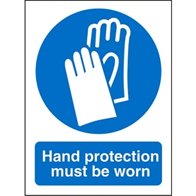 Image of Seco Hand Protection Must Be Worn Sign, 150mm x 200mm 1mm Semi Rigid Plastic