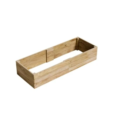 Image of Gro Garden Products Wooden Raised Bed 90cm L x 240cm W 46cm H Large Planters for Vegetables, Herbs, or Flowers Trough Planter Box with FSC Tanalised Timber