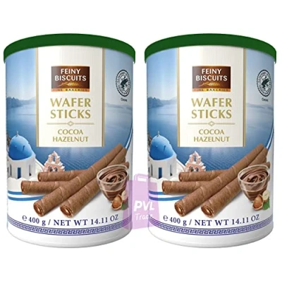 Image of Wafer rolls with Hazelnut &amp; Cocoa flavoured cream 400g (Pack of 2)