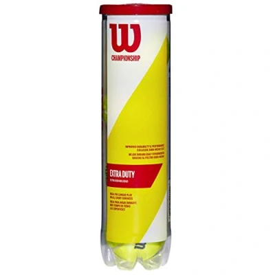 Image of Wilson Tennis Balls, Champ Extra Duty, 4 pack Can, for All Surfaces, Yellow, Wrt110000
