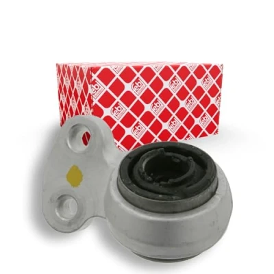 Image of 31126756064, 31126757623, 31126757623SK1 Arm Bushes FEBI BILSTEIN 18688 with holder Front Axle Right, Lower, Rear 135mm Elastomer Hydro Mount