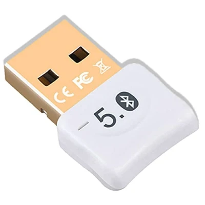 Image of Anmete Bluetooth 5.0 USB Dongle Adapter for Laptop Computer Desktop Supports Windows 10 8 7 Wireless Transfer Headphone Mouse Keyboard Speakers