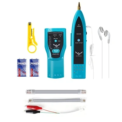 Image of JENABOM 9 in 1 Network Cable Tracker POE Tester, Voltage Wire Finder LAN CAT5 CAT6 Ethernet RJ11 RJ45 Tester Adjust Continuity Check for Collation With Battery