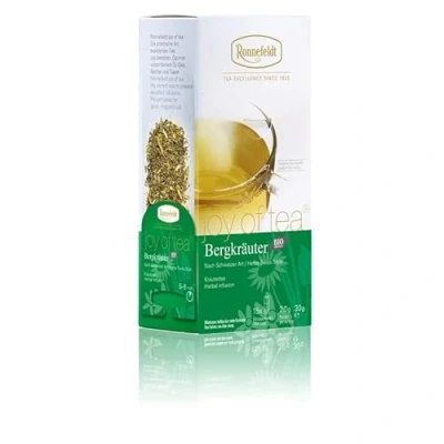 Image of Ronnefeldt Mountain Herbs Organic &#039;Joy of Tea&#039; Herbal Tea Swiss Style, 15 Bags, 30 g x 6 Pieces