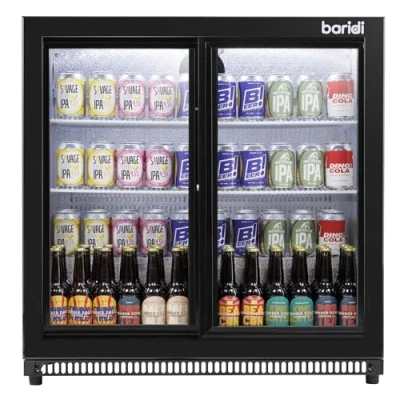 Image of Baridi Back Bar Drinks Fridge/Cooler with Double Sliding Doors, 190L Capacity DH273