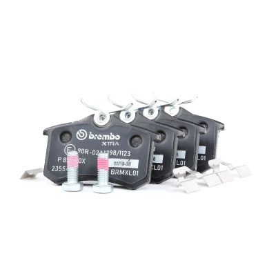 Image of 1001096, 1027640, 1027650, 1029782, 1115107 brake pad set BREMBO P 85 020X excl. wear warning contact with caliper screws accessories
