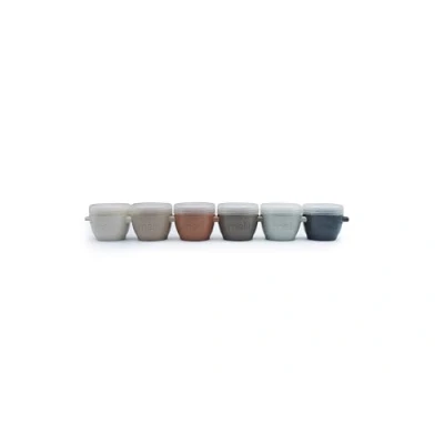 Image of melii Snap &amp; Go Baby Food Storage Containers with lids, Snack Containers, Freezer Safe, 2 oz 6 Pack, Earth Tones