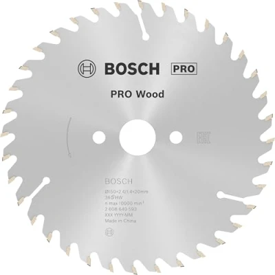 Image of Bosch 1x PRO Wood Circular Saw Blade for Corded Hand Held Saws (for Softwood, Hardwood, Ø mm, Professional Accessory Saw)