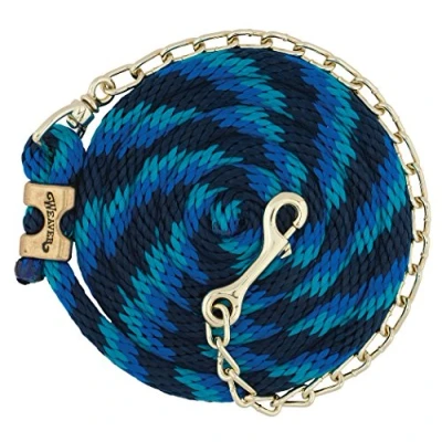 Image of Weaver Leather Poly Lead Rope with Swivel Chain Navy/Blue/Turquoise, 5/8&quot; x8&#039;6