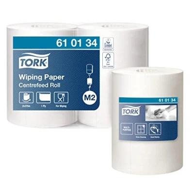 Image of Tork Centrefeed Wiping Paper Roll White M2, Hand and Surface Wiping, 2 x 275m, 610134