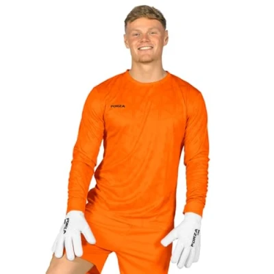 Image of FORZA Men’s Long Sleeve Goalkeeper Jerseys [XS XXL] Premium Football with Sweat Wicking Finish Available in Four Vibrant Colours (UK, Alpha, XXL, Regular, Fluro Orange)