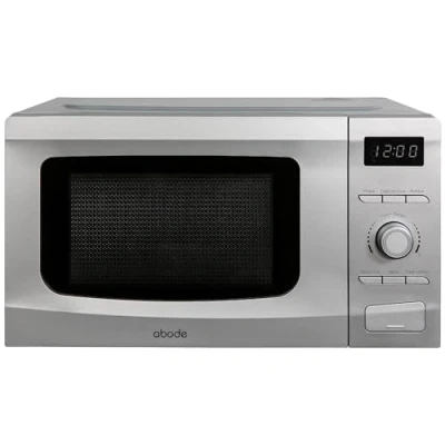 Image of Abode 20L Digital Microwave 700W with 8 Auto Cook Menus in Silver, 5 Power Levels &amp; Timer, Button Dial Control, Defrost Function, AMD2002S (Silver) (Silver, Digital)