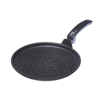 Image of Moneta Alluflon Etnea Plate, Non stick Aluminum Stone Effect, 24 cm, Black (Not Induction)