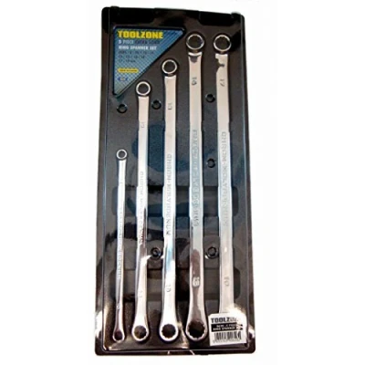 Image of Toolzone 5 Piece Long Ring Spanners Metric 8 19mm