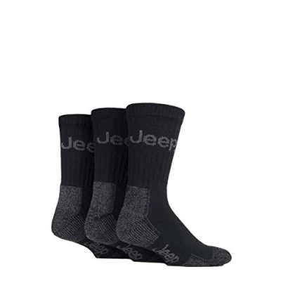 Image of Jeep Men&#039;s JM273 3 Pair Luxury Terrain Socks Black (2) 6 11