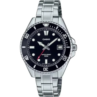 Image of Casio Unisex&#039;s Analogue Quartz Watch with Stainless Steel Strap MDV 10D 1A1VEF