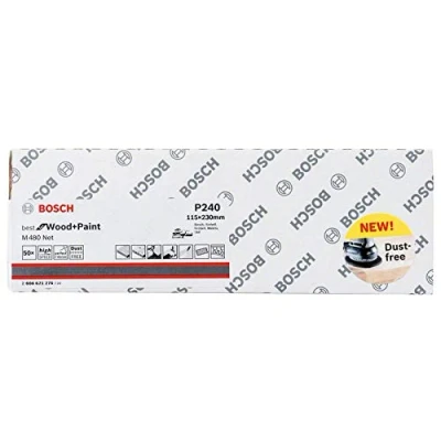 Image of Bosch Professional set of 50 sanding sheets M480 Best for Wood and Paint (Wood paint, 115 x 230 mm, grit G240, Accessories orbital sanders)