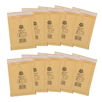 Image of AB Tools 10pk Genuine Gold Jiffy Bag Airkraft Bubble Padded Mail Envelope Size 0