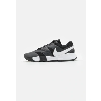 Image of Nike Performance court LITE 4 Clay tennis shoes, Women&#039;s, Size: 4.5, Black/white/anthracite Imitation leather/ textile