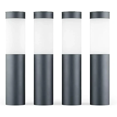 Image of SolarCentre® Mini London DualWhite USB Solar Powered Outdoor Garden Post Lights (Set of 4) Anthracite