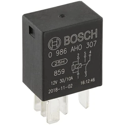 Image of 8973092920 Relay BOSCH 0 986 AH0 307 12V 30A 5 pin connector AUDI: A6 C6 Avant, VAUXHALL: Corsa Mk2, VOLKSWAGEN: Sharan II