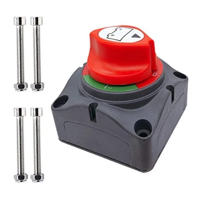 Image of Ampper Battery Switch, 12 48 V Power Cut Master Switch Disconnect Isolator for Car, Vehicle, RV and Boat (On/Off)