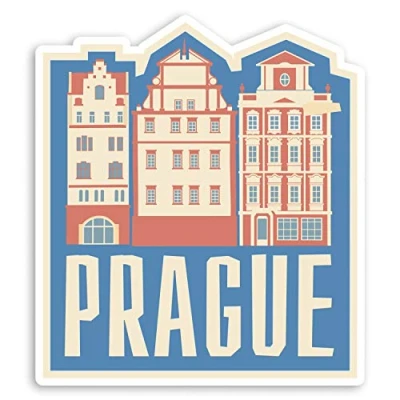 Image of 2 x 10cm Prague Czech Republic Vinyl Stickers Travel Luggage Sticker #20944 (10cm Tall)