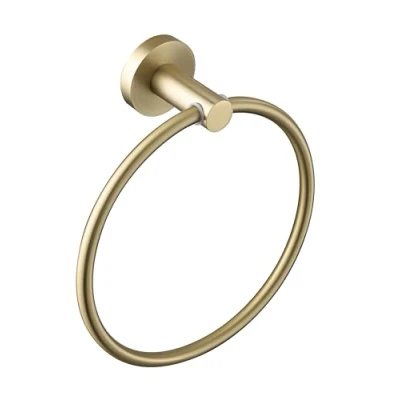 Image of Bristan RD BB Round Towel Rings, Brushed Brass, One Size