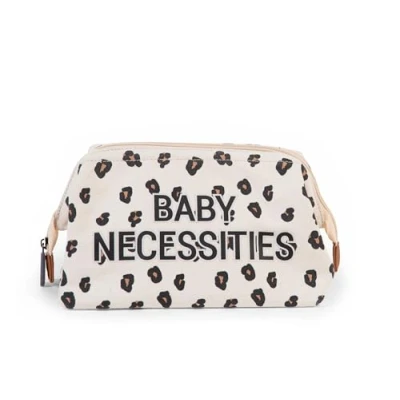 Image of CHILDHOME, Baby Kids Toiletry Bag Water Resistant Spacious Zipper Necessities Leopard Print, Pattern