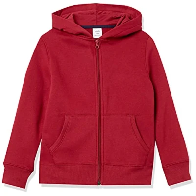 Image of Amazon Essentials Boys&#039; Fleece Zip Up Hoodie Sweatshirt, Maroon, 3 Years