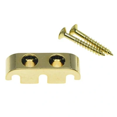 Image of Dopro Bass String Tree Retainer with Mouting Screws Gold