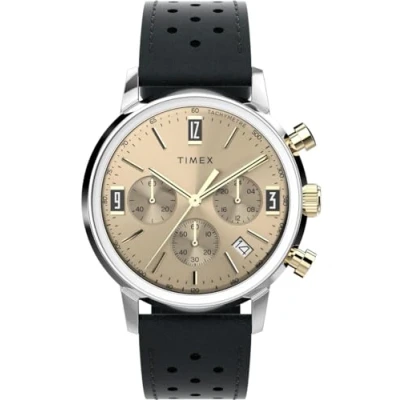 Image of Timex Men Chronograph Quartz Watch with Leather Strap TW2W10000