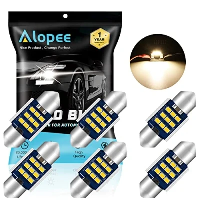 Image of 31mm DE3175 LED Festoon Bulbs, DE3022 DE3023 Bulbs,9 28V 2016 9SMD Warm White No Polarity Canbus Error Free Bulbs for Car Interior Dome Map Courtesy Trunk Light (6pack)
