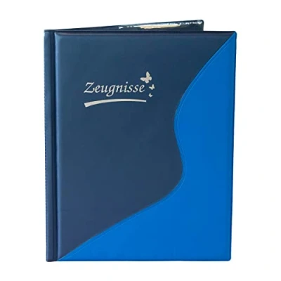 Image of Idena 20103 Certificate Folder DIN A4, 12 Pockets, Indelible, Blue, Document Folder, Pack of 1