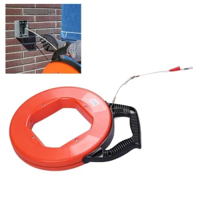 Image of Hilitand Fish Tape 30M NON Conductive Fiberglass Reel Puller Electrical Fishing Running Wire Pull Push Rods Fisher