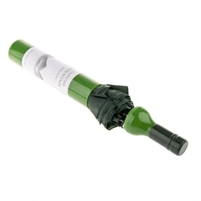 Image of Inevitable Party Wine Bottle Umbrella 3 Unique Designs Fun Novelty Gift (Green (White Wine))