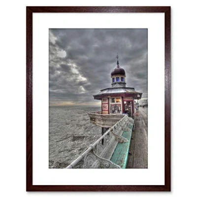 Image of Wee Blue Coo PHOTO BLACKPOOL PIER PROMENADE MOODY FRAMED PRINT F97X2833