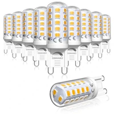 Image of Bonlux G9 LED Bulbs Warm White 2700K, 4W Capsule Light Bulb Equivalent to 40W Halogen Bulb, Socket Lamp, Energy Saving Bulbs, No Flicker, Non dimmable (Pack of 10)