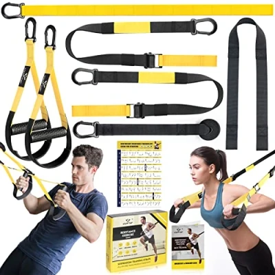 Image of Suspension Trainer Sling Trainer, for a Full Body Workout, Home with Large Handle Door Anchor Attachment Carry Bag, Exercise Instructions Homegym
