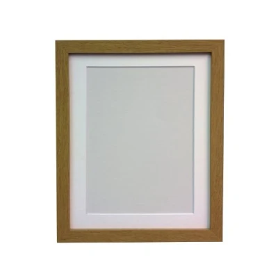 Image of FRAMES BY POST H7 Picture Photo Frame, Wood, Oak with White Mount, 12 x 10 Image Size 8 Inch