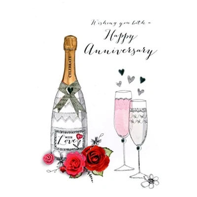 Image of Wishing You Both Happy Anniversary Greeting Card Joie De Vivre Range Cards