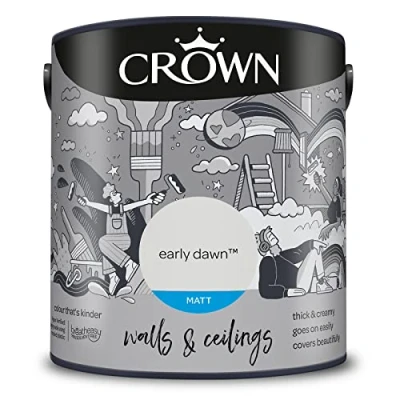 Image of CROWN 2.5L Breatheasy MATT Emulsion Paint for Walls &amp; Ceilings EARLY DAWN