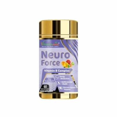Image of Vitaminnica Neuro Force Vitamin B Complex B1, B2, B3, B6, B12 Energy Levels &amp; Metabolism 60 Capsules