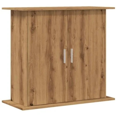 Image of vidaXL Aquarium Stand Artisan Oak Engineered Wood Fish Tank with Storage, 81x36x73 cm Modern Cabinet